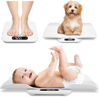 TIPRE Baby Infant Pet Scale with Detachable Tray - Accurate 0.01lb Digital Weighing Scale for Babies, Toddlers, Cats, Dogs & Adults Up to 400lb/180kg
