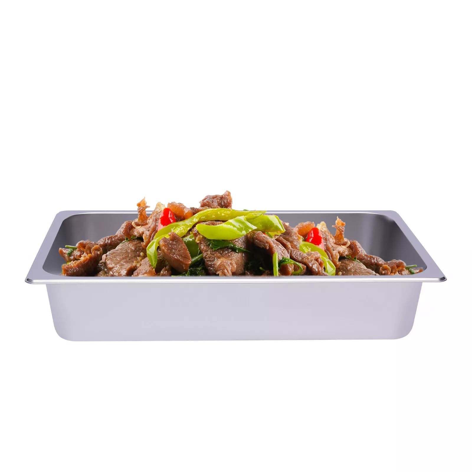 6 unidades GN Contenedor Acero Inoxidable Cuenco Rectangular, Cuencos de Alimentos 1/1 Contenedor de Gastronomía 53 x 33 x 10 cm Recipiente de Acero Inoxidable Recipiente Gastronorm
