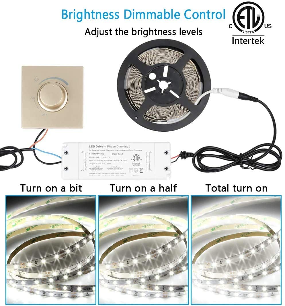 Demonstration of dimming control with LED strip lights