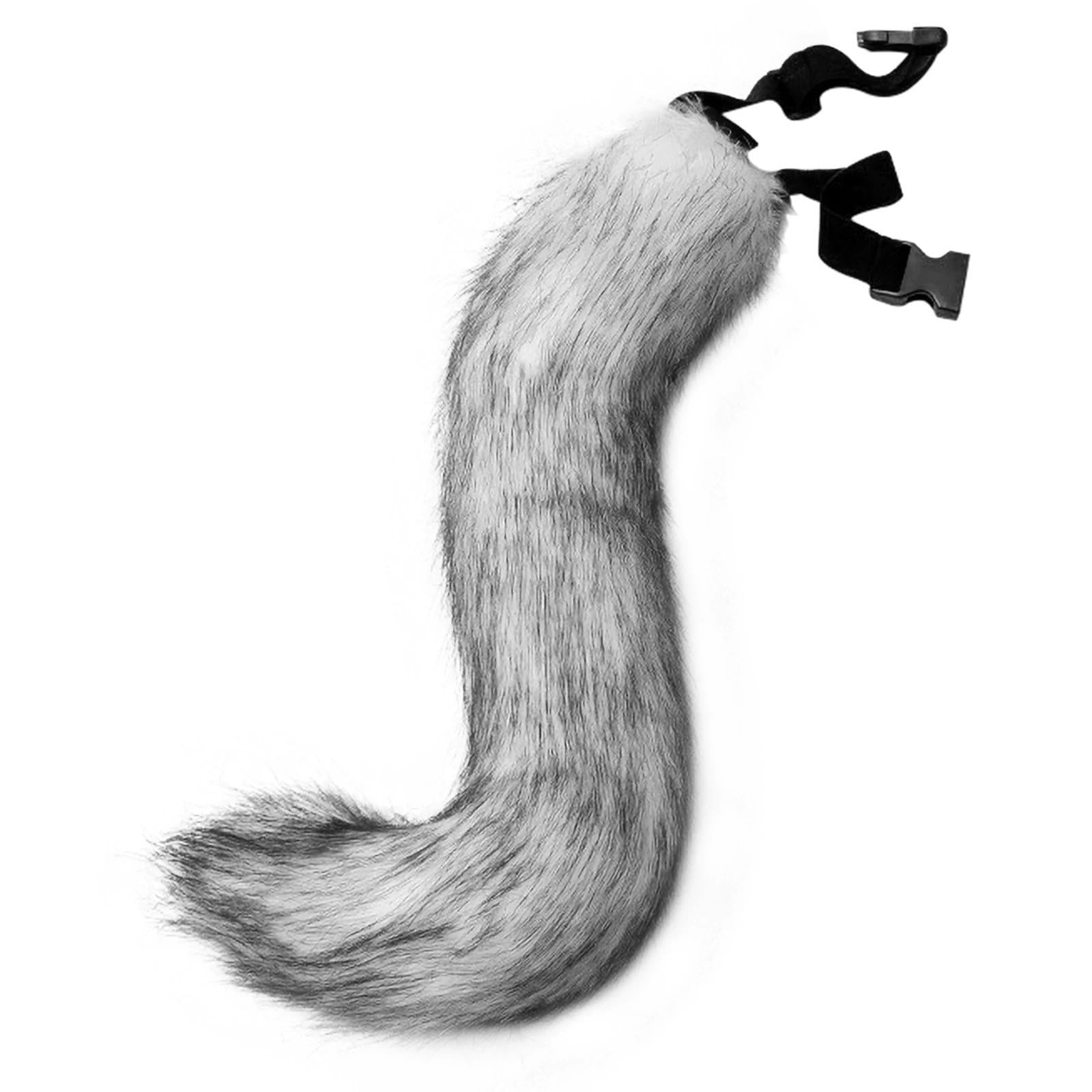 Faux Fur Wolf Tail Fluffy Cat Paw Gloves Cosplay Costume Furry Therian Mask Set Animal Dress Up Fancy Dress Halloween Party Costume Masquerade Mask Tail Kit Paw Claw Mittens Dress Up Accessories - Image 3