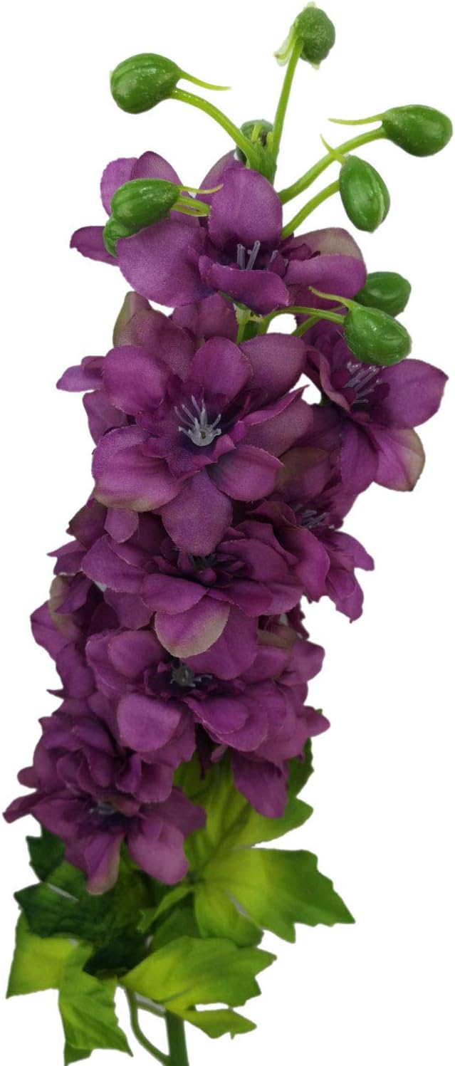 6 Stems 31" Artificial Delphinium Ajacis Silk Flowers (Purple)