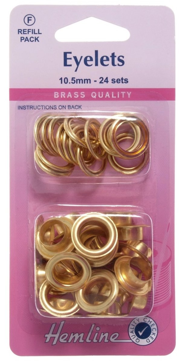 Eyelets : 10.5mm, Gold