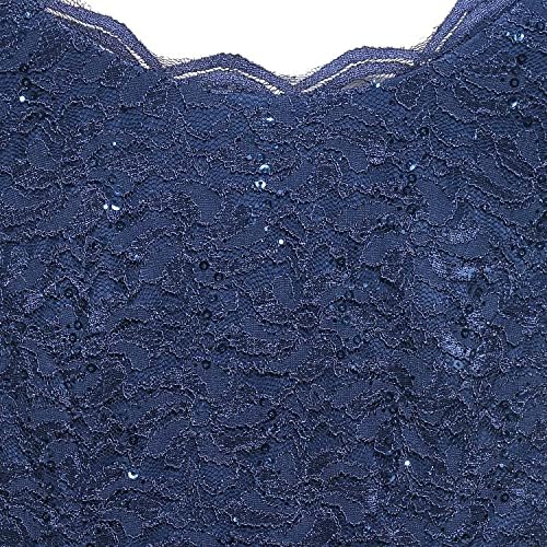 Alex Evenings Women's Tea Length Embroidered Bodice Mother of The Bride Gown, Wedding Guest Dress, Navy, 14 - Thumbnail 4