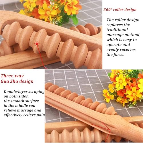 Miniatura 4 de Herramientas de masaje de terapia de madera, bastones de masaje manual Gua Sha, masajeador de drenaje linfático para maderoterapia, relaja los