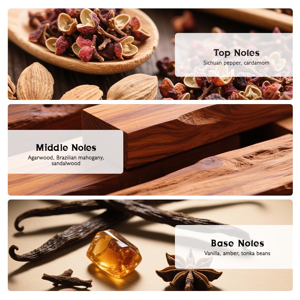 NAMSTE Oud Wood - Premium Oriental Woody Eau de Parfum Long-Lasting Fragrance 3.4 Ounce / 100 ML - Warm Vanilla & Agarwood Core, for Men & Women, Business & Banquet - All Day Confidence - Image 7