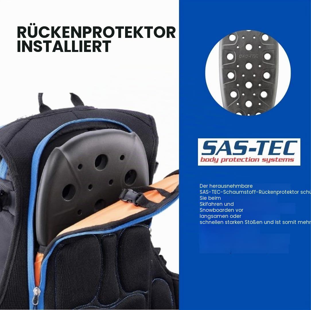 Core Lawinen-Set, Ski-Rucksack inklusive Recco & abnehmbarem Rückenprotektor, Trinkblase, Core Plus Schaufel, Core 240 cm Schnellverschluss-Sonde, Backcountry Skifahren, Snowboarden