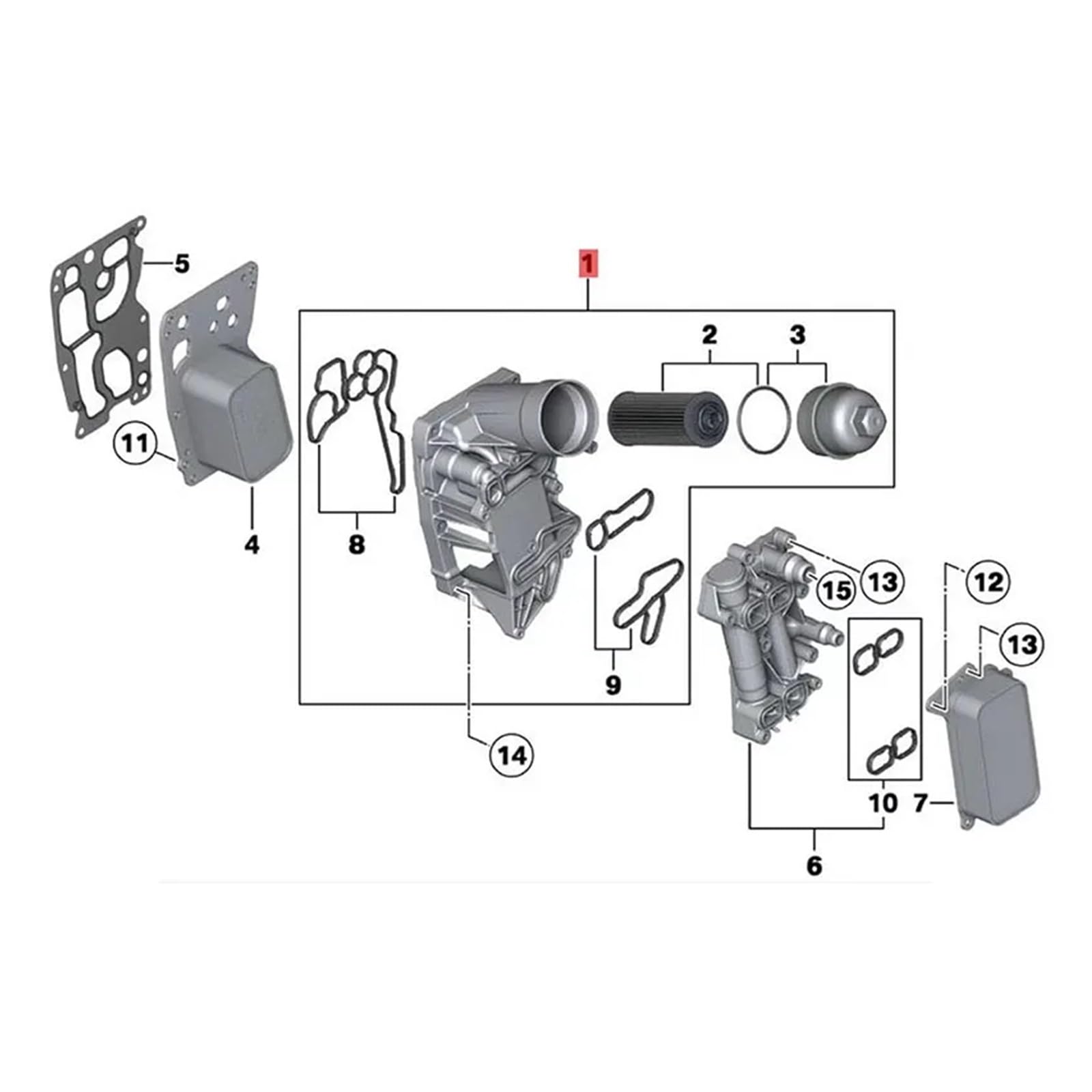 11428507697 Refrigeración de aceite de motor compatible con BMW X1 F20 X2 F22 X3 E90 LCI General OE 11428507683 11428507150