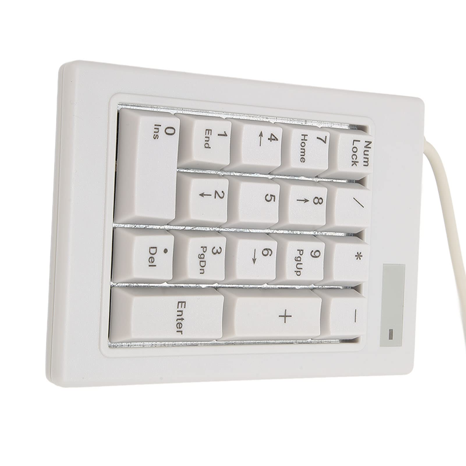 Tastierino numerico meccanico silenzioso a 17 tasti Interruttore ad azione lineare Materiale ABS Tastiera portatile con tastierino numerico USB cablato per contabilità in ufficio