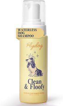 Clean and Floofy Waterless Dry Dog Shampoo No Rinse Spray Foam, Anti-Itch, Odor Control, Moisturizing & Conditioning, Hydrating, Detangling, Sulfate-Free Pet Bath Wash for Dogs & Puppies 6.75 fl oz