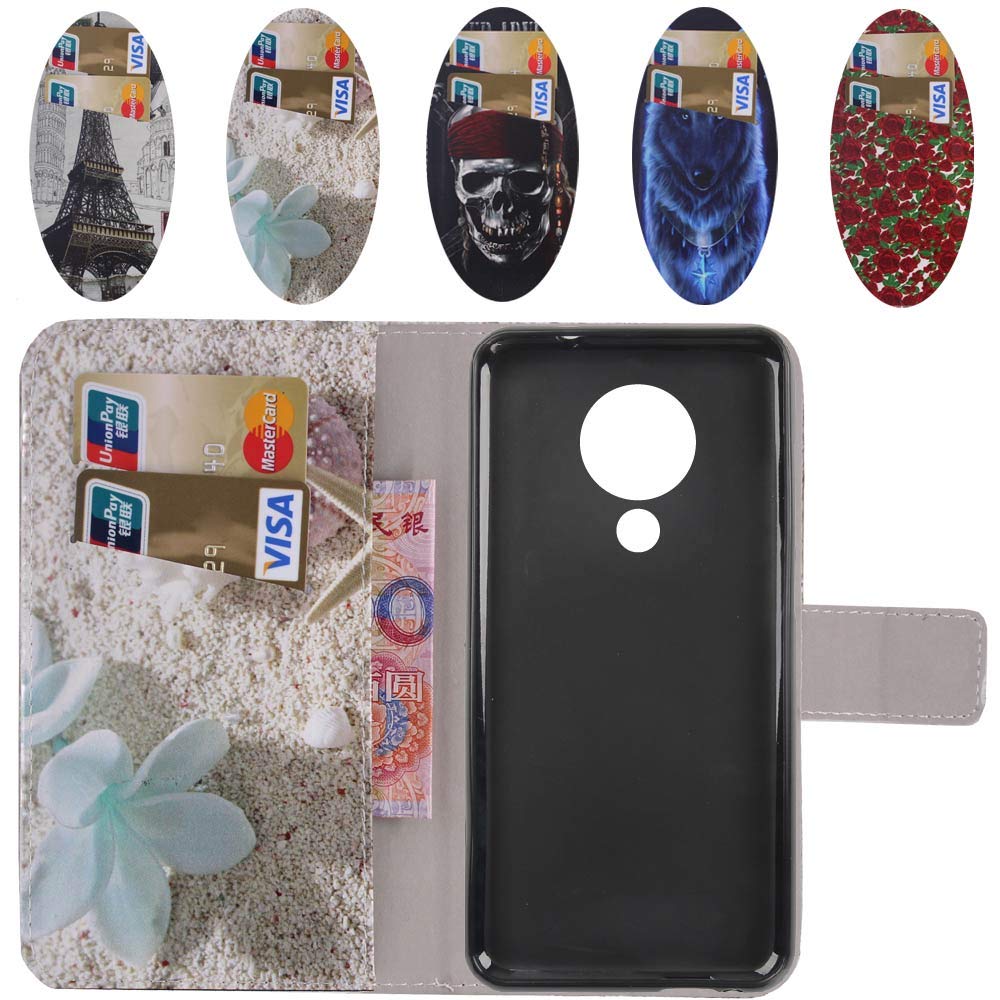 TienJueShi Rose Fiore Stand Portafoglio TPU Silicone in Pelle Cellulare