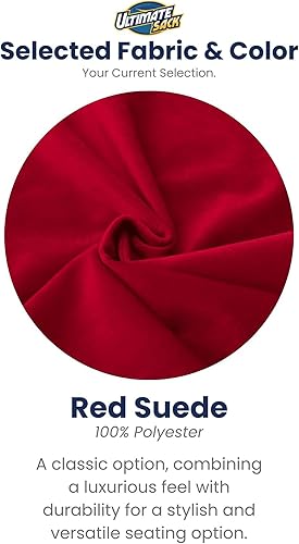 Miniatura 3 de Ultimate Sack 4000 Silla Puf de 4 Pies, Funda de Gamuza Roja – Tumbona de Espuma de Gran Tamaño, Asiento de Suelo, Sofá Pequeño, o Sofá Cama para