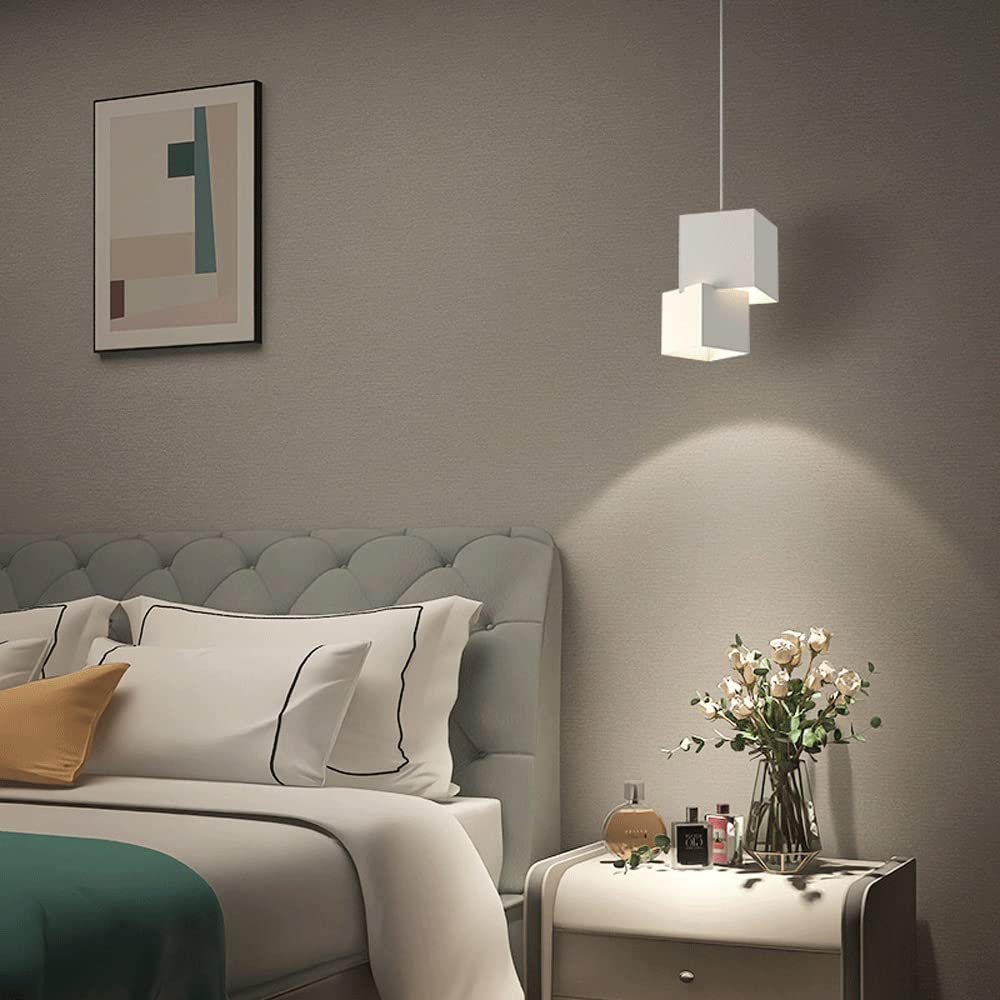 Candelabro de hierro de estilo simple, lámpara colgante de cabeza única con base E27, pantalla de luz colgante de metal cuadrada personalizada, accesorios de iluminación para decoración de techo de sa