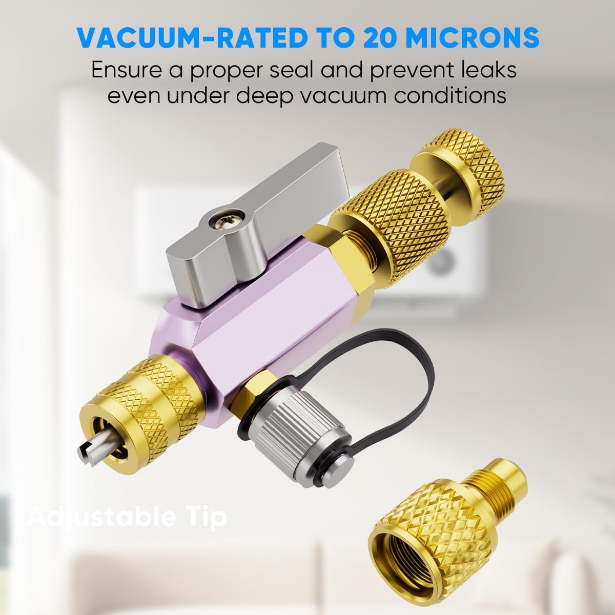 HVAC Valve Core Removal Tool, Dual Size SAE 1/4" & 5/16" Vacuum-Rated Valve Core Remover/Installer for Home AC Appliance, Compatible with R22 R410A R134A