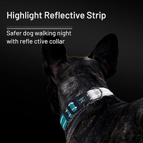 Miniatura 11 de Roses&Poetry Collares para perros medianos, con estampado de leopardo, collar ajustable de nailon para mascotas, duradero y reflectante para perros