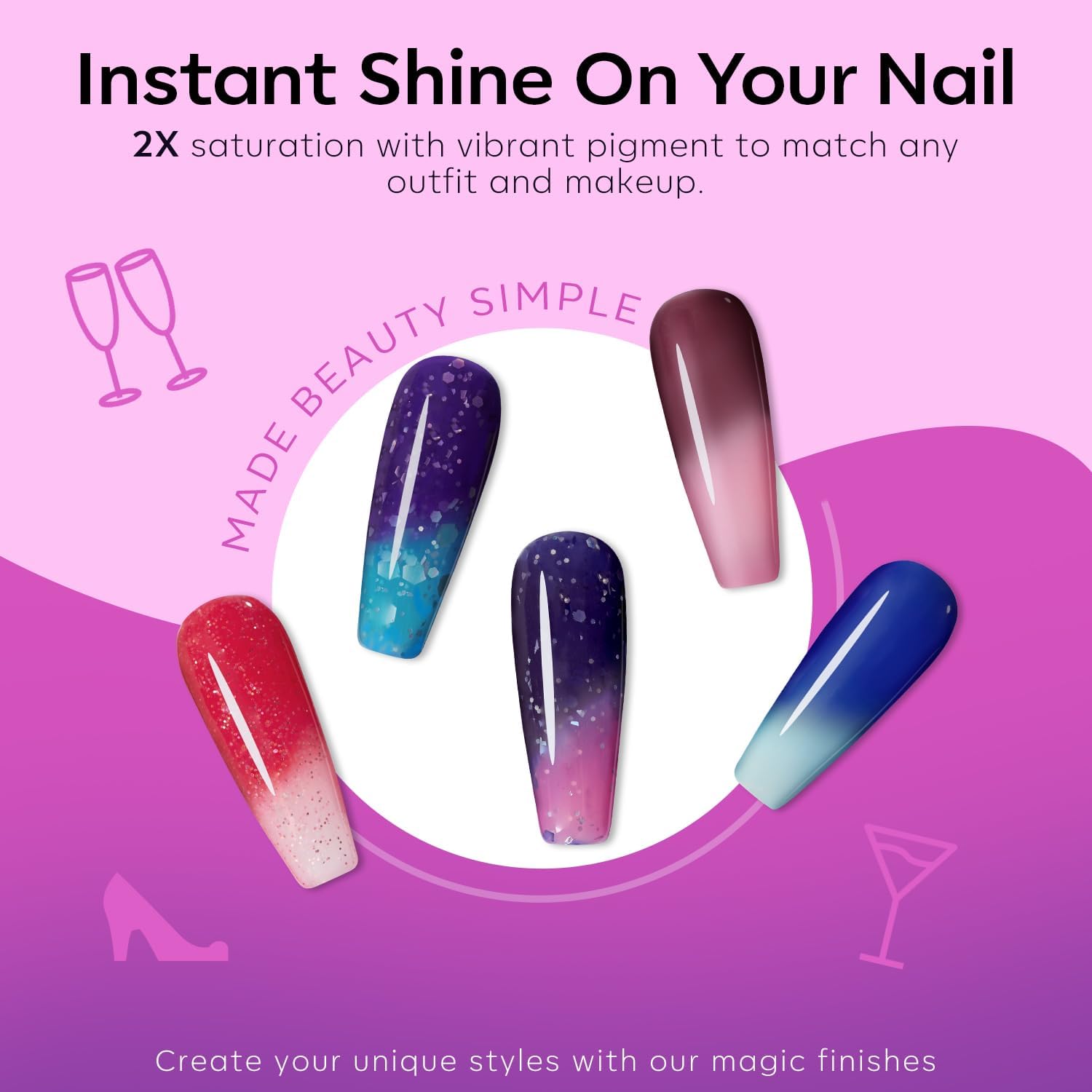 6 Color temperature-Change Tested Showdown: Quick-Dry Winter Manicure Kit for Trendy Girls