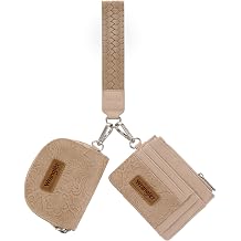 Wrangler Western Wallet Keychain Women, Dual Pouch Wristlet Print Wallets