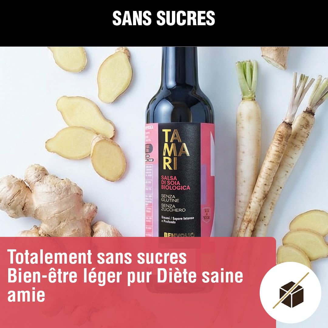 BENVOLIO Studio - Tamari Sauce de Soja Sans Gluten BIO | 250ml | Goût Riche et Intense - Fermentation Naturelle - Tradition Japonaise - Idéale pour Soupe, Marinades, Salades