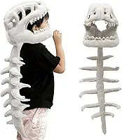 Fantasia de esqueleto de dinossauro, pelúcia de esqueleto de dinossauro usável, roupa de dinossauro realista, espinossauro 3D, cosplay de Halloween