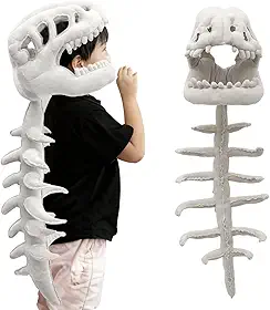 Fantasia de esqueleto de dinossauro, pelúcia de esqueleto de dinossauro usável, roupa de dinossauro realista, espinossauro 3D, cosplay de Halloween