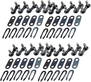 Juego de 20 conectores de clip rápido de acero para transmisión de una sola velocidad, compatibles con bicicletas de carretera y montaña, tamaño 2 x 8, color negro