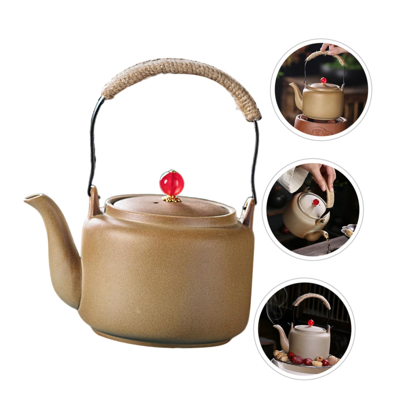 Hemobllo 3stücke Große Kapazität Vintage Teekessel Für Zuhause Kochen Von Grünem Schwarzem Und Kräutertee Hitzebeständig Und Leicht Zu Reinigen