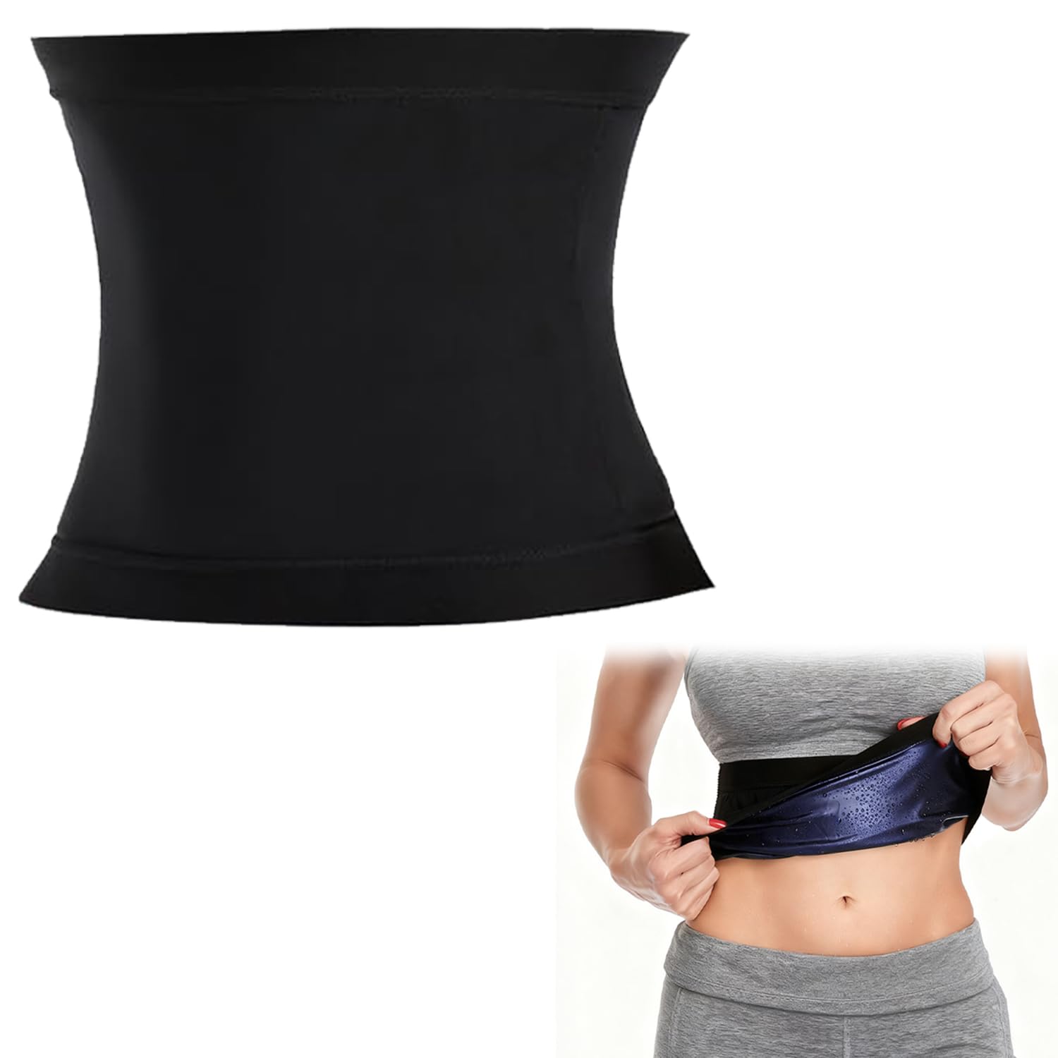 BLNC Sweat Belt Women Waist, Waist Trainer for Women Girl Exercise Running Yoga Workout（L）