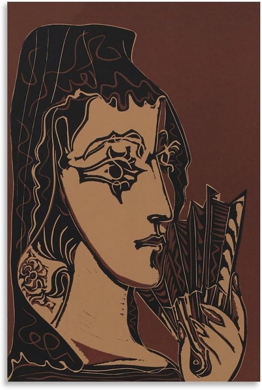 ZZYGGN GMGSW The Spanish by Pablo Picasso Poster and Prints Abstract Canvas Painting Pablo Picasso Wall Art for Living Room Picture Decor 40x55cm Frameless