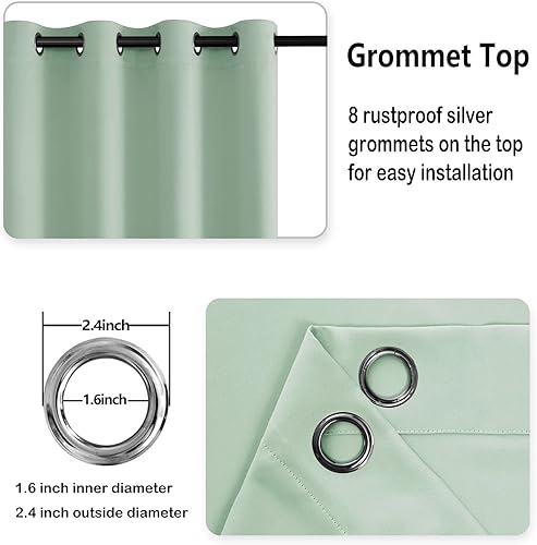 Miniatura 5 de DWCN Cortinas opacas para dormitorio con alzapaños, de privacidad, para oscurecer la habitación, con ojales en la parte superior, para sala de
