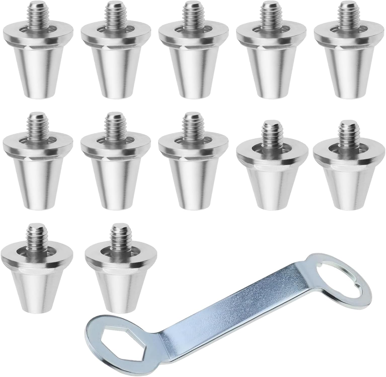 wimony 12Pcs Football Shoe Studs Replacement, Metal Studded Football Boots Compatible with Nike, Puma, New Balance (13mm + 15mm), Complimentary Wrench