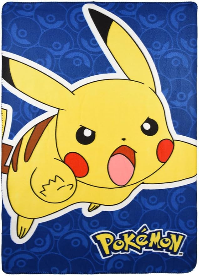 Pokémon Manta, Diseño Pikachu Manta, Manta de Sofá Cama, Forro Polar Suave y Cálida, Regalo para Niños y Adolescentes, 100 x 150 CM