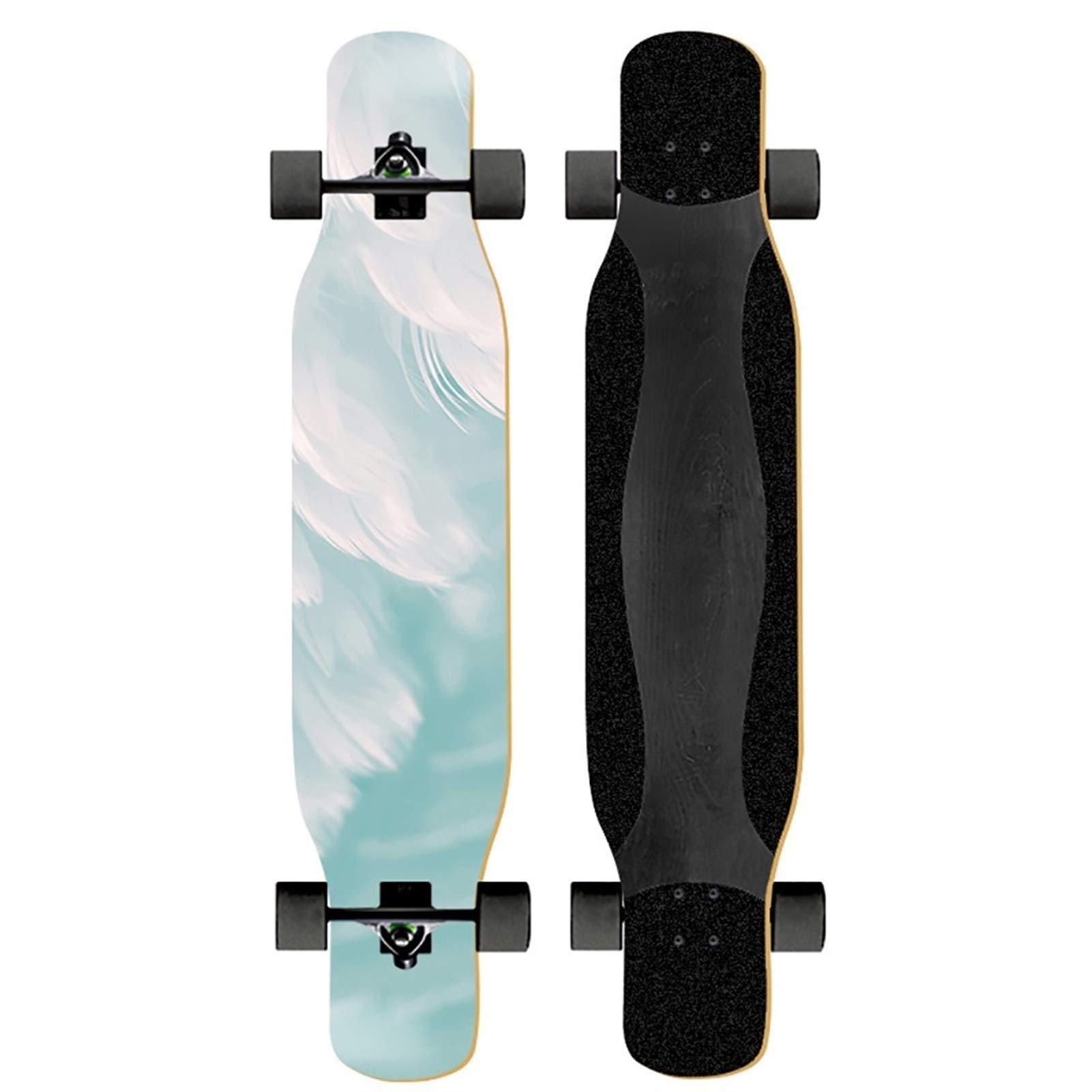 Longboard Skateboard Dancing Fille,Skateboard Longboard en Érable Naturel 8 Couches 46",y Inclus Outil en Forme De T, ABEC-11 High Speed,Drop-Through Freeride Patinage Cruiser Boards