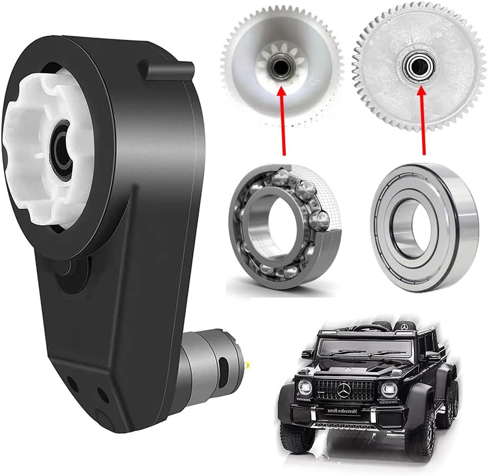 24VRS555 30000RPM Gearbox with High Torque Motor for Power Wheel Motor Upgrade, High Speed 24 Volt Electric Motor with Gear Box for Kids Ride On Car SUV Replacement Parts