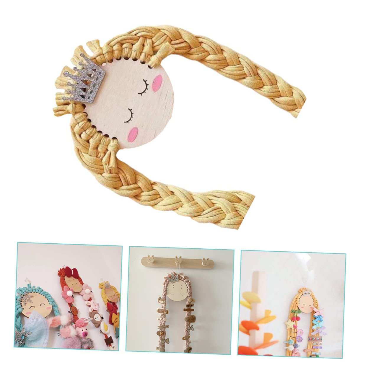 Toyvian Hair Clip Holder Cute Wall Hanging Organizer for Boys and Girls Hair Accessories for Bows Hairpins and Ties Bedroom Bathroom Decor