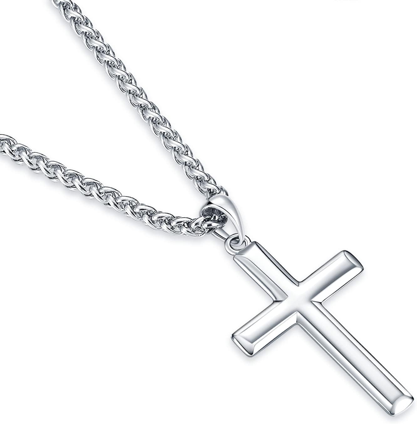 Men's Silver Cross Pendant Necklace with Stainless Brazil Ubuy