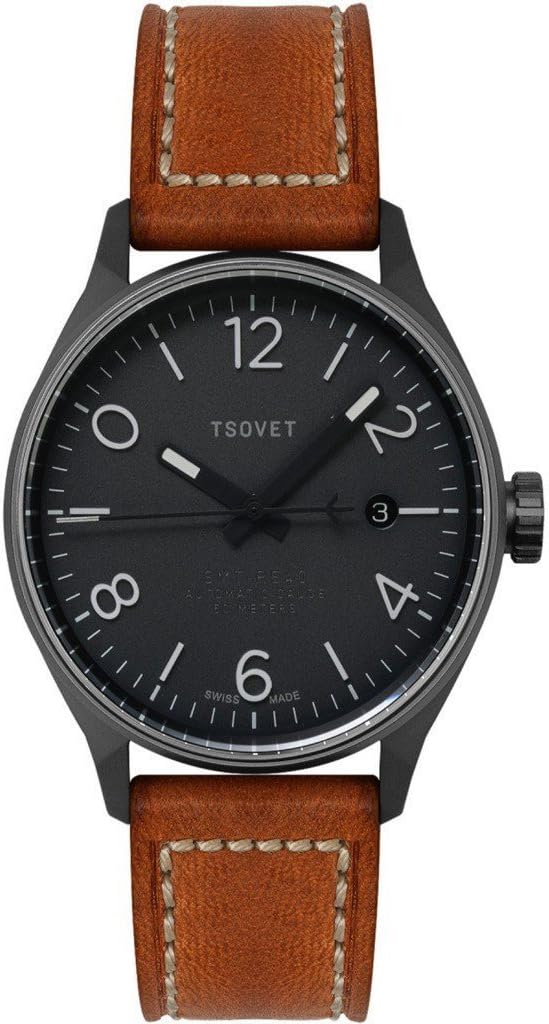 SMT-RS40 Gunmetal & Black Automatic Watch | Tan