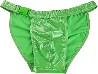 Gogobear Mens Reflective Metallic Swim Bikini Briefs Side Snap Fastener