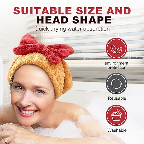 Miniatura 2 de Toalla de pelo súper absorbente para cabello mojado, toalla de microfibra para el cabello de secado rápido, toalla de pelo suave para cabello