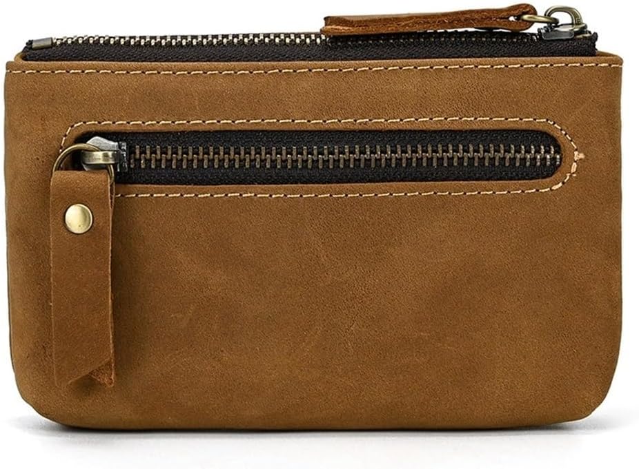 Coin Purse for Men Key Holder Leather Coin Purse with Vintage Zipper Mini Pouch(Colour 4)