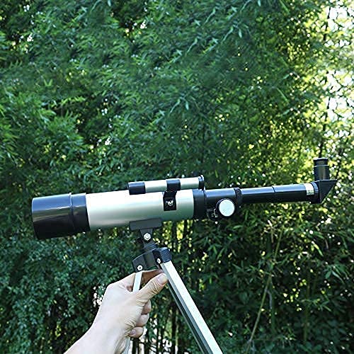 Telescopio astronómico con Zoom Profesional con trípode de Aluminio y buscador de Estrellas Ideal para Principiantes Adultos Niños Adolescentes Apertura 50 mm 90X Refractiva Profunda