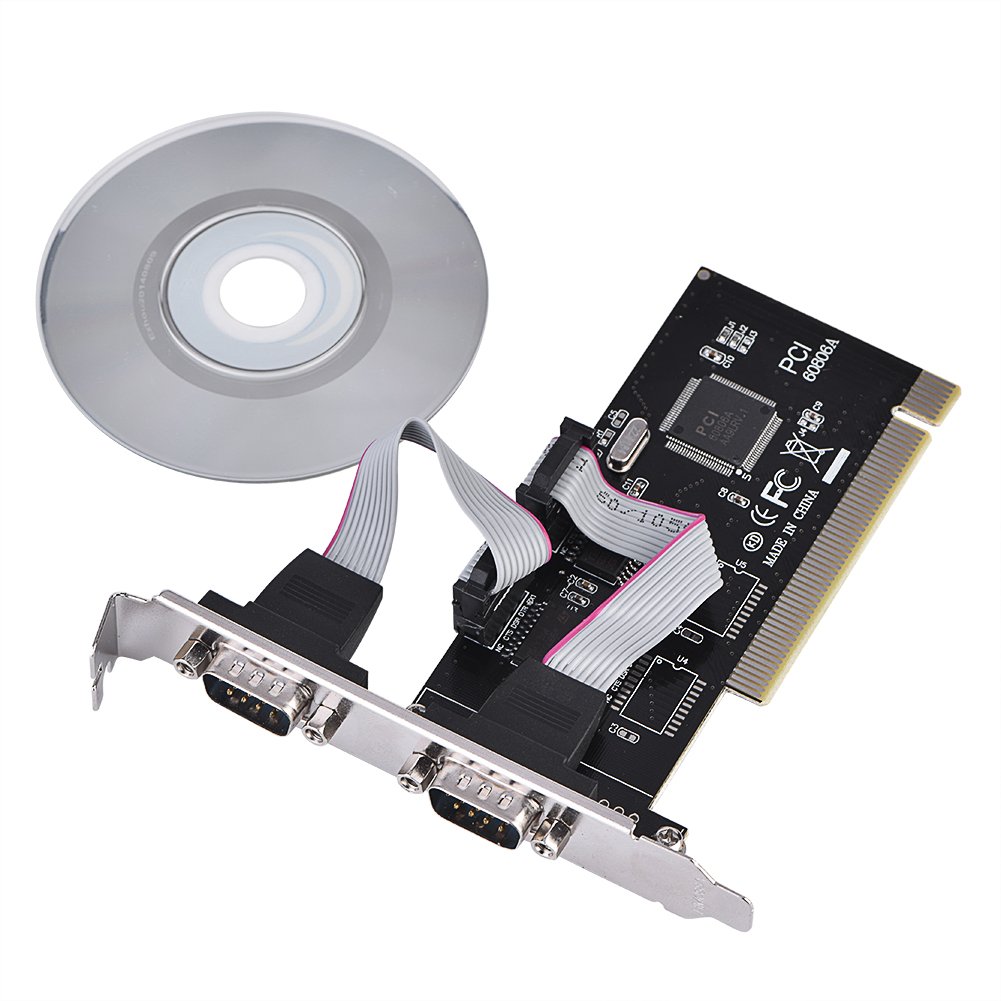 Richer-R PCI-E Carte Adaptateur, Carte Controleur PCI Express (PCI-E) vers 2 Ports DB9 RS232 RS-232 Supporte Le système d'exploitation Windows 2000/2003 / XP