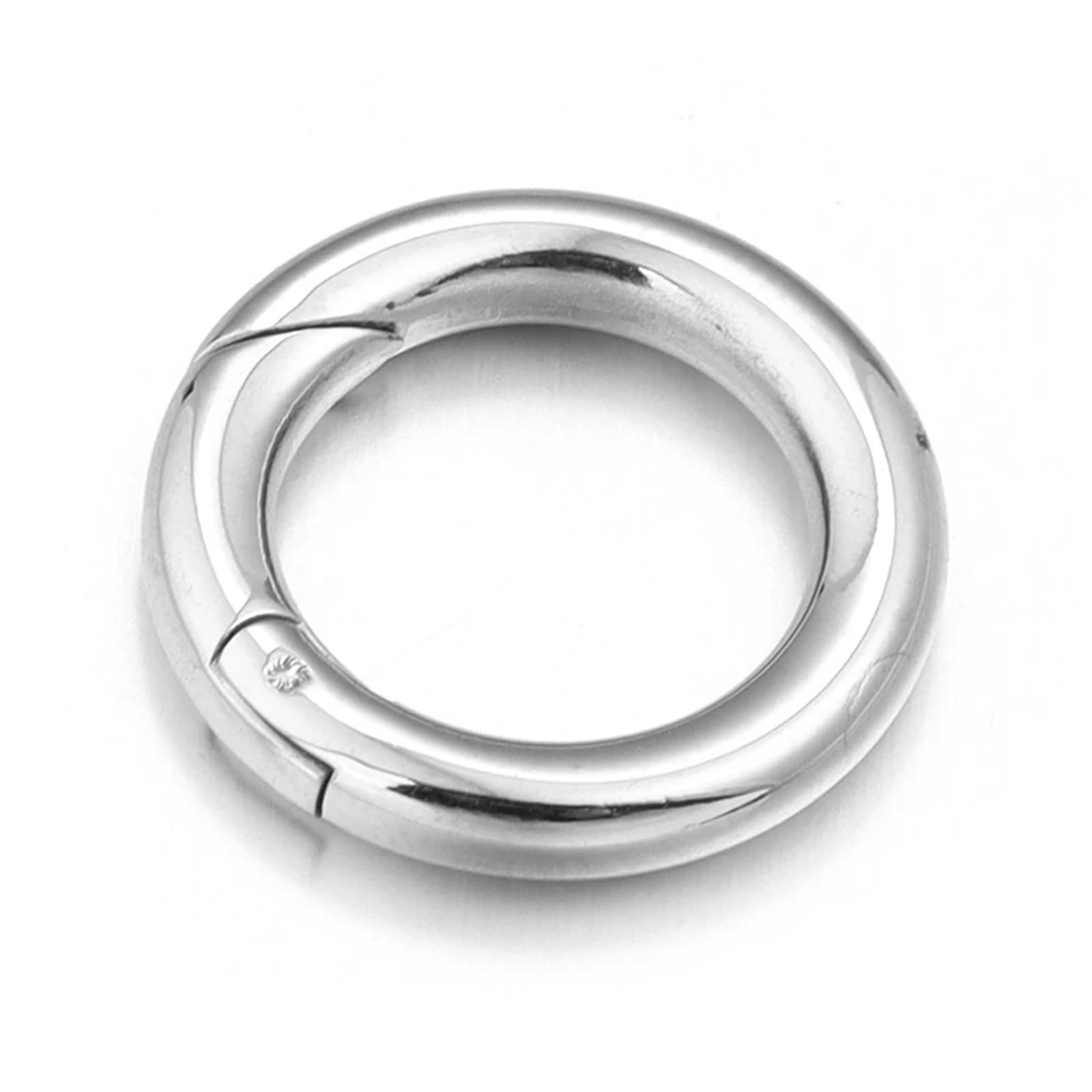 20PCS Stainless Steel O Ring Spring Clasps DIY Jewelry Making Round Carabiner Keychain Bag Clips Snap Hook Buckle for Keyrings,Wallets(Sliver,28mm)