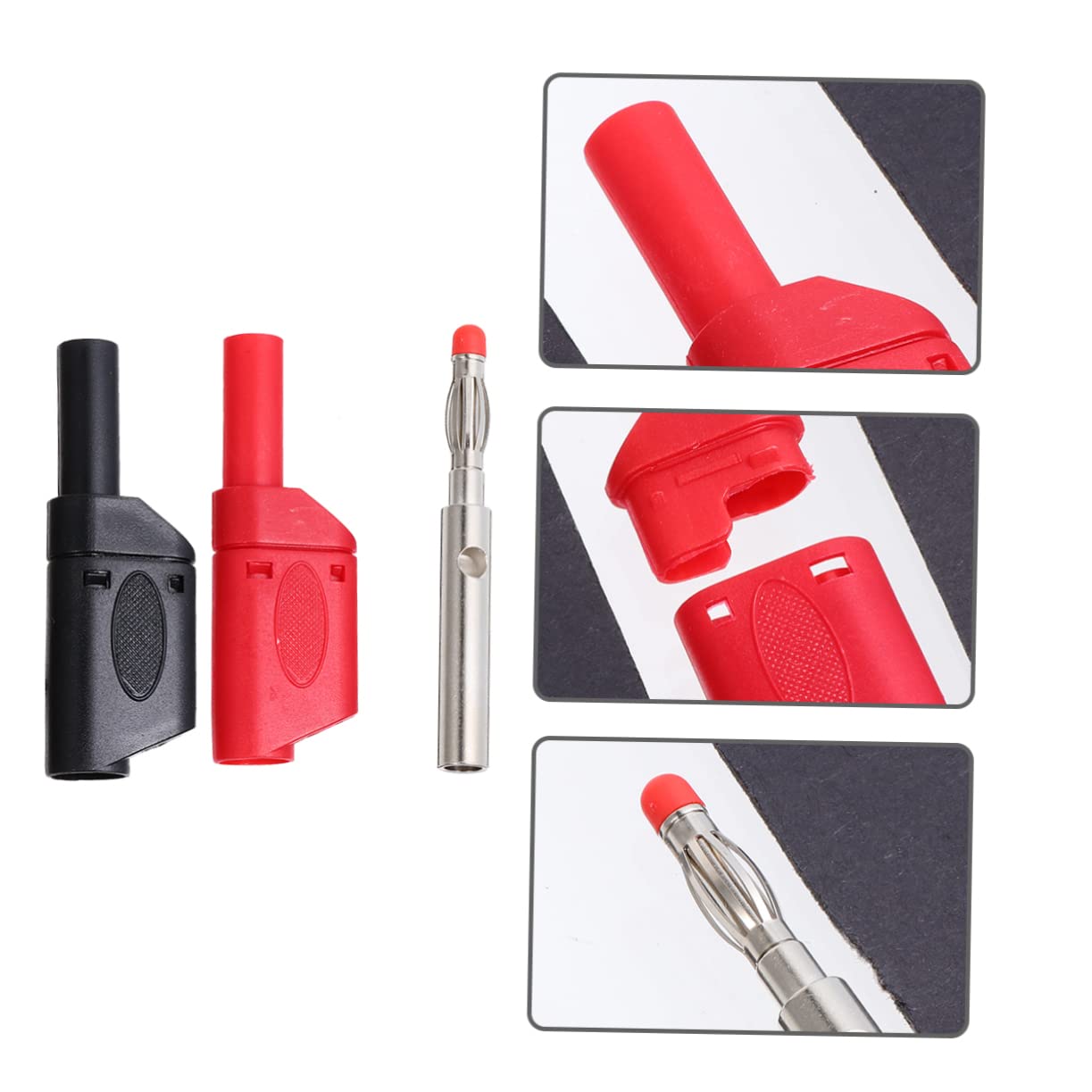 TEHAUX 30pcs Banana Connectors Full Retractable Adapter for Multimeter Test Insulated Socket for Electrical Testing and Plugs