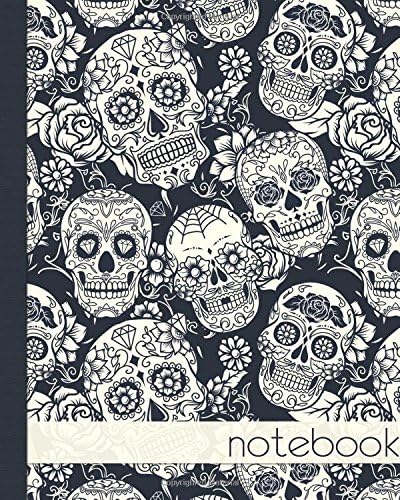 Notebook. Black and White Sugar Skull: Notebook, Notes, Jotter Journal, 100 lined pages. Paperback – March 2, 2017