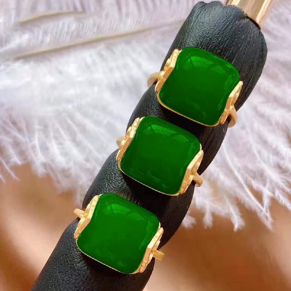 18 Karat Gold, chinesischer Stil, natürliche Hetian-Jade, antiker Ring, Hetian-Jade, Damen-Temperament, eleganter Retro-offener Jade-Ring, Ringe, Schmuck, Geschenk für Valentinstag und Mutter