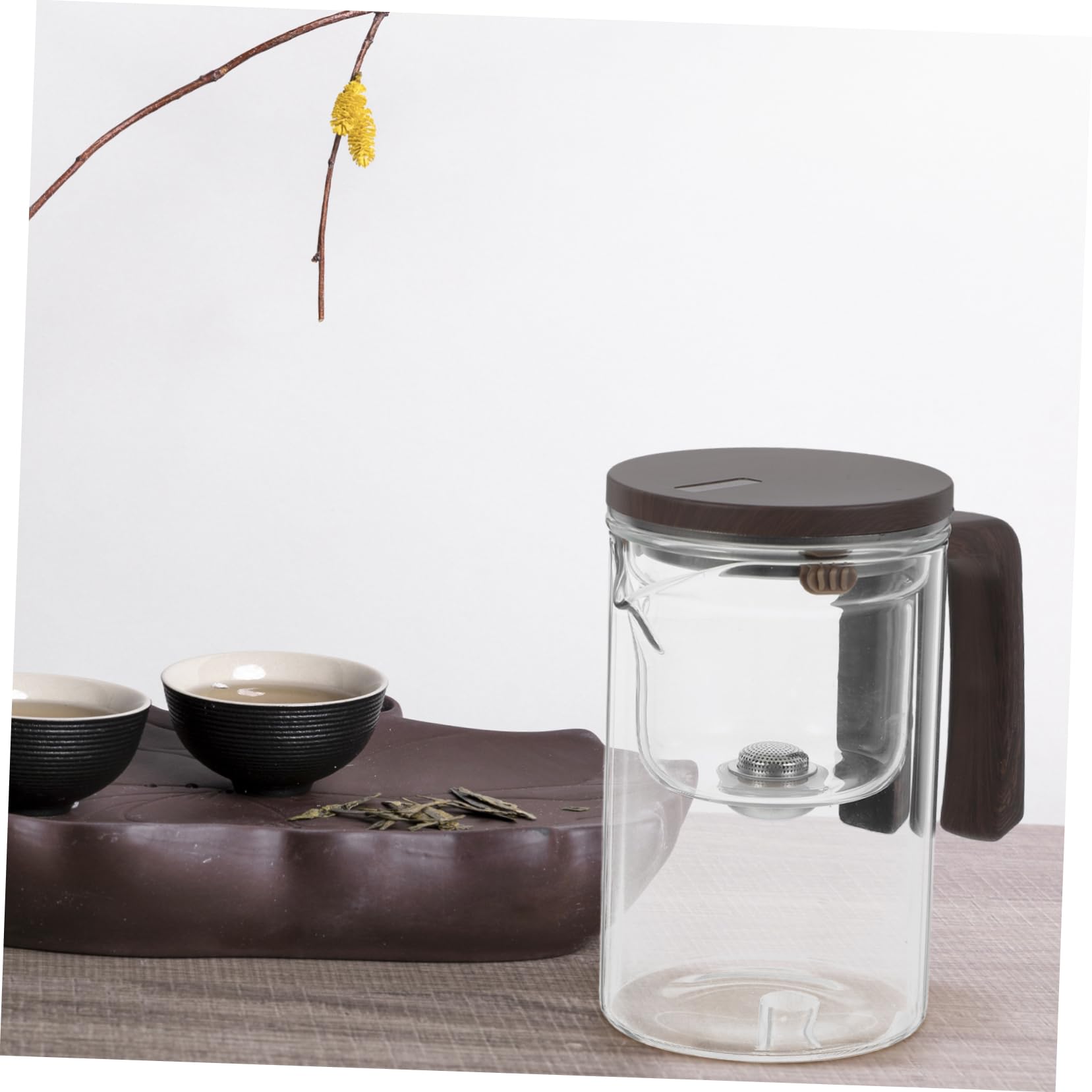 Alipis Tetera de Vidrio con Infusor Extraíble de Hecha Mano para Infusionar Sueltas y Flores Tetera de Vidrio con Infusor para Té Caliente