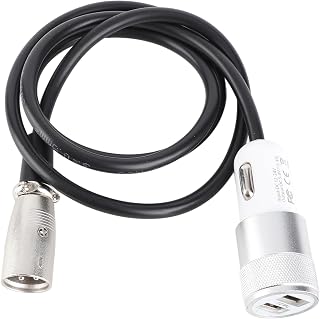 Dual USB Output Charging Cable with 3-pin Plug for 12V-24V Electric Wheelchair/Mobility Scooter Joystick Controller, Easy Plug-and-Play, for Charging Phones Tablets