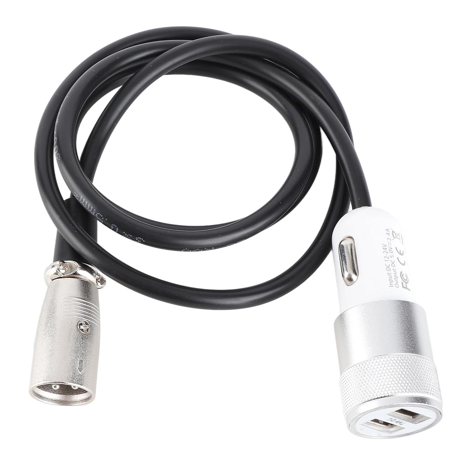 Dual USB Output Charging Cable with 3-pin Plug for 12V-24V Electric Wheelchair/Mobility Scooter Joystick Controller, Easy Plug-and-Play, for Charging Phones Tablets