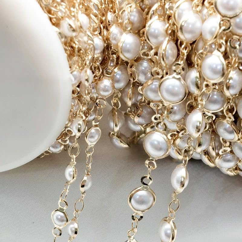 GIOTEL Beading 1meter Beads Chain Copper Gold Necklace Chains Components Crafts Accessories for Jewelry Making DIY Jewelry Production Chain (Color : Gold Color, Size : 6mm)