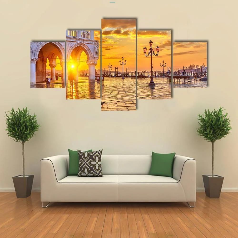 Lever de soleil à Venise affiche decoration murale pour grand salon