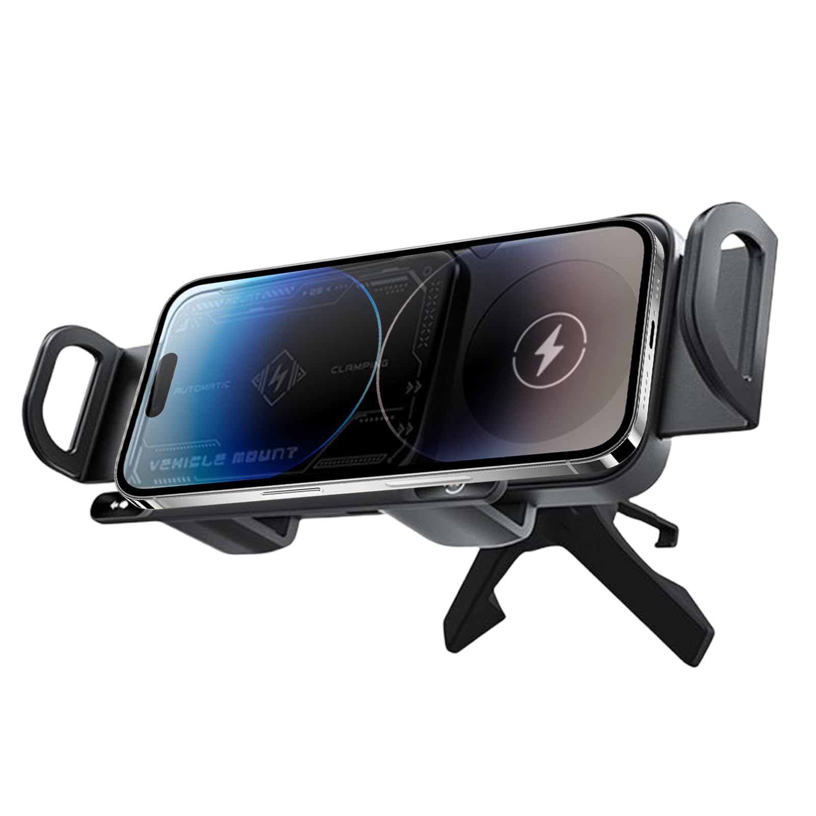 Soporte para Teléfono En Coche | Porta Celular Magnético Rotatorio con Cargador Inalámbrico - Base Antideslizante Carga Rápida Compatible Todos Teléfonos Coche